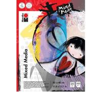 Bloc 20 Feuilles Dessin "Mixed Media" 240 X 320 Mm 300 G Grain Fin Blanc