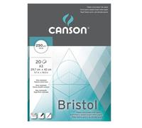 Bloc 20 feuilles papier Bristol A3 CANSON 250g extra blanc