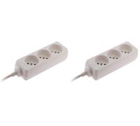 Bloc 3 Prises 16A 2P+T - Blanc - Zenitech (Lot de 2)