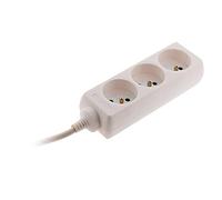 Bloc 3 prises avec fiche extra plate blanc 1m - Zenitech