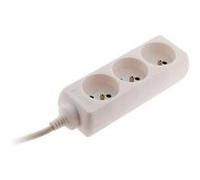Bloc 3 Prises avec fiche Extra Plate - Blanc - 1m - Zenitech