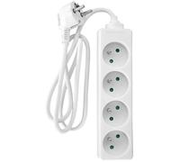 Zenitech - Bloc Multiprise 4 Prises 2P+T 16A - Supporte Jusqu'à 3680W Sous 230V - Sécurité Enfants Intégrée - Conforme aux Normes NF - Blanc - Choix de 3/4/5 Prises