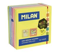 Bloc De Notes Adhésives 76 X 76 Mm Milan Couleurs Fluo