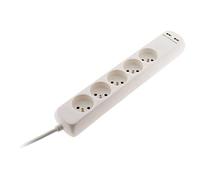 Bloc 5 prises 16A 2P+T avec 2x USB en 2,1A câble H05VV-F 3G1mm² 1m - Zenitech