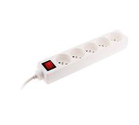 Bloc 5 prises avec interrupteur et fiche extraplate Blanc 1m - NF - Zenitech