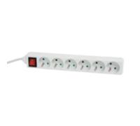 Rallonge électrique | Prolongateur électrique | Rallonge prise | Rallonge prise électrique | DEBFLEX MultIPle Bloc Electrique 6 Prises 2P+T | Cordon 1 m avec Interrupteur Pegboardable Blanc