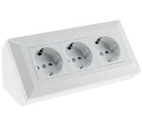 Base de prise DELPHI 3 voies Blanc 250 V/16 A 3600 W Montage en surface