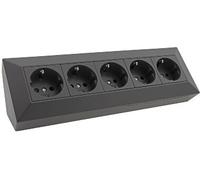 Bloc de prises 5 voies, noir, 250 V ~ / 16 A
