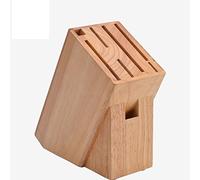 Bloc à couteaux Bloc de couteau en bois de caoutchouc, support de couteau universel de 7 trous sans couteaux avec trou de vidange de stockage couteau de cuisine fournitures de cuisine Placer en Aérati