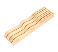 Bloc à couteaux en bois à deux niveaux - Organiseur pour jusqu'à 7 couteaux de cuisine - Porte-couteaux - Tiroir à couteaux - Rangement de couteaux pour tiroirs, plan de travail, cuisine, bureau (4