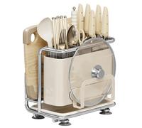 Bloc à Couteaux Multifonctions avec Fonction Magnétique - Plateau de Planche à Découper, Porte - Couteaux en Acier au Carbone, Organisateur d'ustensiles de Cuisine