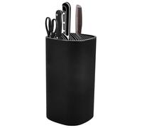 Bloc à couteaux sans couteaux - Sans poils - Noir - Universel - Support rond - Pour 4 à 12 couteaux de toutes sortes - 24 x 13 x 13 cm
