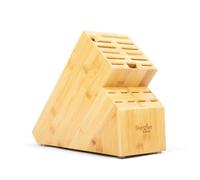 Bloc à couteaux universel à 20 emplacements : bloc à couteaux Shenzhen Knives XL en bois de bambou sans couteaux - Bloc de boucher de comptoir et organisateur avec de larges fentes pour un rangement