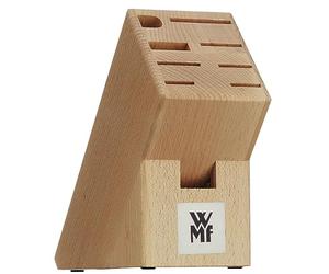 Bloc à couteaux WMF sans couteaux, non équipé, bois, bois de hêtre, vide, pour 6 couteaux, 1 fourchette à viande, 1 fusil à aiguiser, 1 ciseaux
