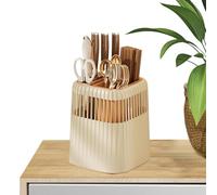 Bloc à découper, support rotatif à 360 degrés, support d'ustensiles de cuisine avec vidange, support de rangement pour cutter peu encombrant pour plan de travail de cuisine