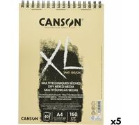 Bloc à dessin Canson XL Sand naturel A4 40 feuilles 160 g/m2 5 pièces
