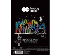 Bloc à spirales noir KOTY A4, 40 feuilles, 80g, Happy Color