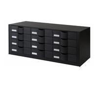 Bloc à tiroirs, 12 tiroirs, couleur: noir