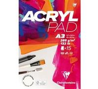 Bloc - Acrylique - Gouache - A3 - 15 feuilles 285g - Blanc - Clairefontaine - Acryl Pad