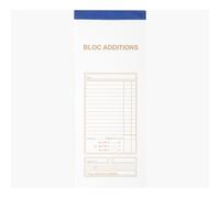 Bloc addition 50 feuillets 91x225 mm 50/2 autocopiant avec numeratation