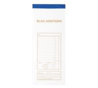 Bloc Addition 50 feuillets autocopiants numérotés en dupli - Format 9 ,1x22,5 cm