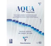 Bloc - Aquarelle - 12 types de papier - 24x30cm - 200 à 300g - AquaEssentials -