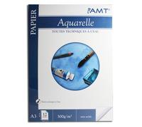 Bloc Aquarelle - A3 - 12 Feuilles - 300g/M2- Amt