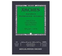 Arches – Bloc Aquarelle A5 (14,8 × 21 cm) Grain fin 12 feuilles 300 g