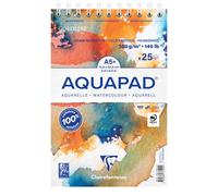 Bloc - Aquarelle - A5+ - Grain moyen fin - Spirales - 25 feuilles - 300g - Clairefontaine - Aquapad