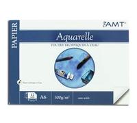 AMT - Bloc de papier aquarelle A6 (10,5 x 14,8 cm) - 300 g/m² - 12 feuilles