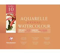 Bloc Aquarelle Etival Encollé 4 Côtés 300 Grammes Grain Fin 10 Feuilles 30 X 40 Cm Blanc