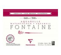 Bloc Aquarelle Fontaine Grain Fin - 18x26cm - 640g - Clairefontaine