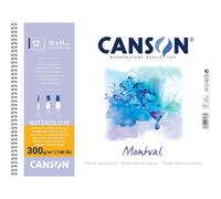 Bloc - Aquarelle - Spirales - 32x41 cm - Grain fin - 12 Feuilles - 300g - Montva