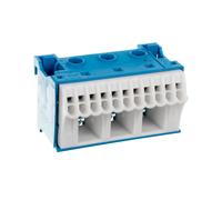 Bloc auto-bornier 63A QC bleu 14 ports 33x60x34mm KN14N