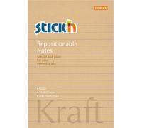 Bloc autocollant Stick'n Hopax Kraft, 150x101 mm, ligné, brun, 100 flles