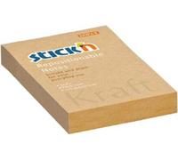 Bloc autocollant Stick'n Hopax Kraft, 76x51 mm, papier brun naturel, 100 flles