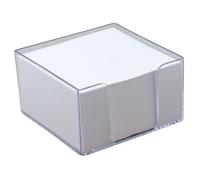 Bloc Avec Papier Blanc 90x90x50mm Transparent