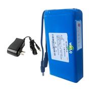 Bloc-batterie rechargeable lithium-polymère 12V CC 5Ah 6Ah 7Ah 9Ah 12Ah | Batterie de secours LiPo de remplacement pour rubans LED/pompe à eau, avec chargeur 12,6 V, boîtier en PVC, légère