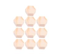 Bloc Bois Polygonal Hexagonal 10 Pièces pour Projets Créatifs | Bois Beige Non Finition, Facile à Peindre et Écrire, pour Arts et Artisanat