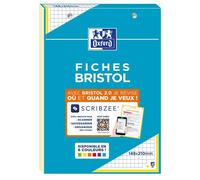 Bloc bristol 2.0 OXFORD jaune perfore 148x210 30 fiches 210g q5mm