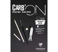 Bloc Carb'on Noir Encolle A2 - 20 Feuilles - 120g - Clairefontaine