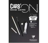 Bloc Carb'On Noir Encolle A2 - 20 Feuilles - 120G - Clairefontaine