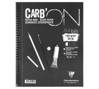 Bloc Carb'on Noir Spirales A4 - 20 Feuilles - 120g - Clairefontaine