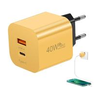 Bloc Chargeur Type C,Adaptateur de Charge Rapide PD 40W,Bloc de Charge Murale Portable - pour Voyageurs Bureau Domicile Gamers Chambre Voiture Café Aéroport Bibliothèque