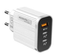 Bloc Chargeur USB C | Bloc De Charge 40w 3 Ports | Chargeur Mural USB Double PD, Accessoires Électroniques De Station De Charge USB Portable Pour Smartphone, Tablette, Ordinateur Portable