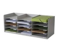 Bloc classeur 3 x 5 cases gris pour doc A4 Capacité 500 feuilles - Dim. L85,7 x H32,3 x P33 cm G