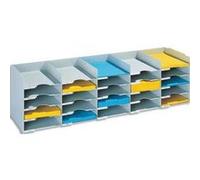 Bloc classeur à 25 cases fixes pour doc A4 capacité 500 feuilles L112 x H31,3 x P30,4 cm gris G