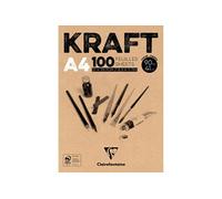 Bloc collé de 100 feuilles A4 Kraft Brun