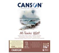 Bloc collé petit côté Canson - Mi-Teintes® Velvet - blanc crème - A3 32 x 41 cm - 430g/m²