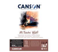 Bloc collé petit côté Canson - Mi-Teintes® Velvet - noir charbon - A4 24 x 32 cm - 430g/m²